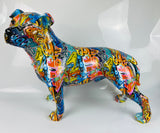 Multicolour Graffiti Large Staffordshire Bull Terrier Ornament - JG048