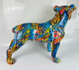 Multicolour Graffiti Large Staffordshire Bull Terrier Ornament - JG048