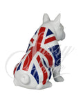 White Sitting Union Jack Bulldog Ornament - JG014