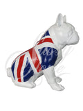 White Sitting Union Jack Bulldog Ornament - JG014