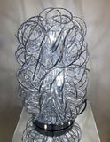 Silver Swirl Metal Wire LED Medium Table Lamp - SHT4102